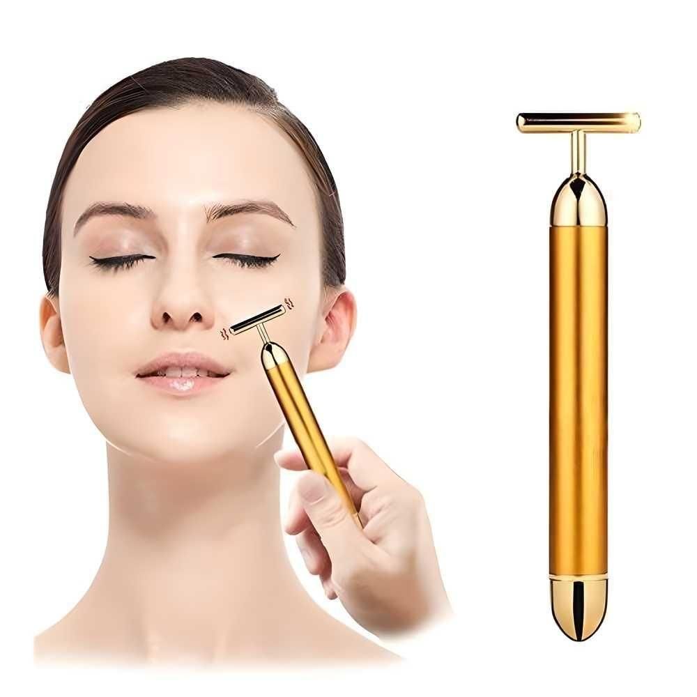 24K Gold Energy Beauty Bar – Electric Facial Roller for Anti-Aging & Glowing Skin