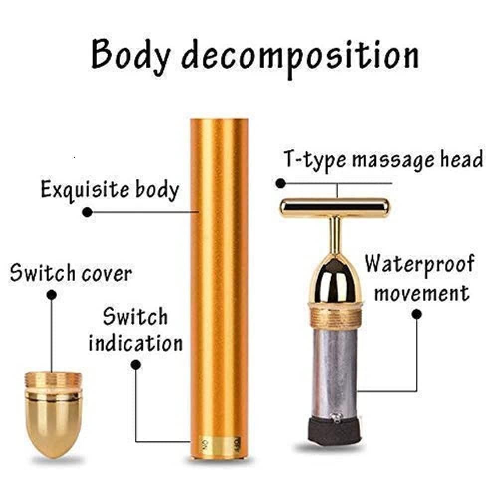 24K Gold Energy Beauty Bar – Electric Facial Roller for Anti-Aging & Glowing Skin