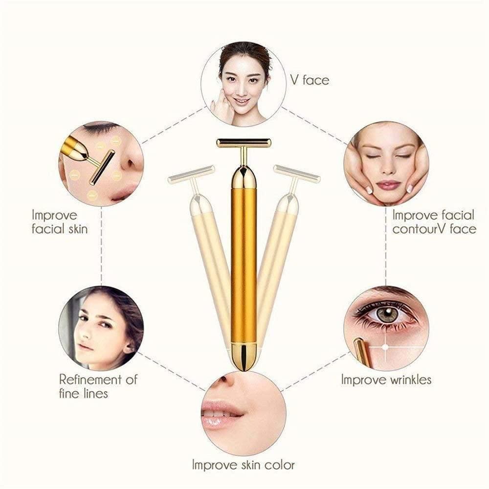 24K Gold Energy Beauty Bar – Electric Facial Roller for Anti-Aging & Glowing Skin